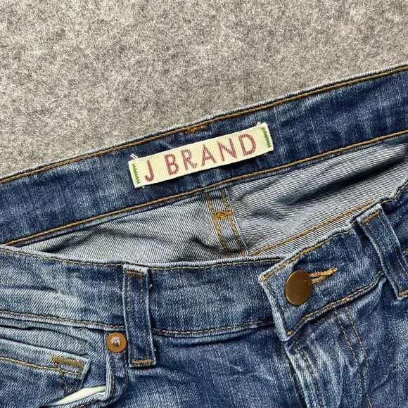 J Brand Jeans Women's‎ 27 Skinny Acid Wash Medium Blue Stretch Denim Low Rise - Picture 4 of 15